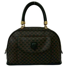 Céline Bolsa Celine Vintage Macadam Blazon Logo Marrom Marrom
