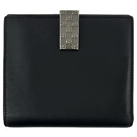 Gucci GG Logo Leather Bi-fold Wallet Black