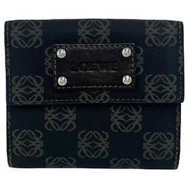 Loewe Anagram Logo Leather Bi-Fold Wallet Brown