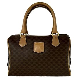 Céline Sac à main Celine Vintage Macadam Blazon Logo Pattern Marron