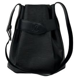 Borsa a Spalla Louis Vuitton Vintage in Pelle Epi Nero
