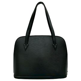 Louis Vuitton Vintage Lussac Epi Leather Tote Bag Black