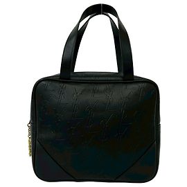 Sac à main en cuir avec logo vintage Yves Saint Laurent Noir
