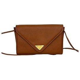 Borsa a tracolla in pelle vintage Yves Saint Laurent Marrone