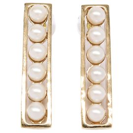 Chanel Vergoldete Stecker-Ohrringe Golden