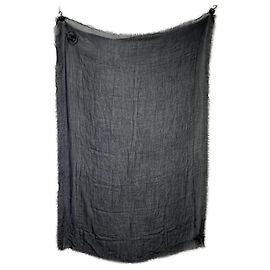 Echarpe de mistura de cashmere com bordado Coco Mark da Chanel Natal 2009 Preto
