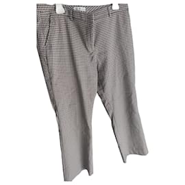 Autre Marque PT Torino Wool Houndstooth Pattern Trousers Black White Dark red