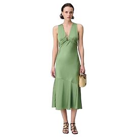 Claudie Pierlot Satin Midikleid Grün Grün