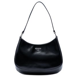 Borsa a tracolla Cleo in pelle Spazzolato nera Prada Nero