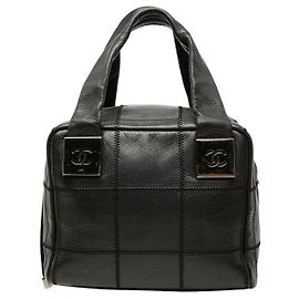Borsa Chanel Black Chocolate Bar Stitched Caviar Nero