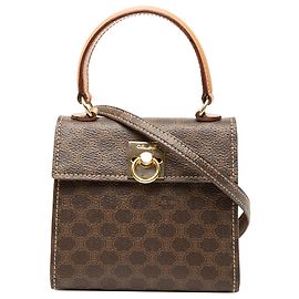 Céline Bolsa Celine Brown Mini Macadam em canvas revestido Marrom
