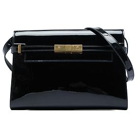 Saint Laurent Black Medium Patent Manhattan Shoulder Bag Black