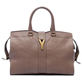 Sac cabas Saint Laurent en cuir marron Medium Cabas Chyc Marron Taupe