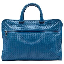 Bottega Veneta Blue Nappa Intrecciato Briefcase Blue