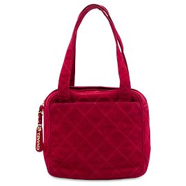 Bolsa Chanel Red CC em camurça acolchoada Vermelho