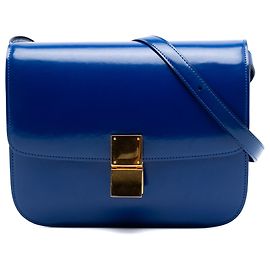 Céline Celine Blue Medium Calfskin Classic Box Bleu