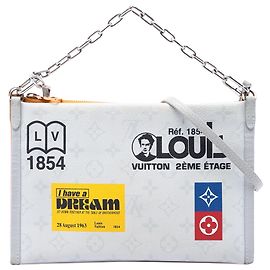 Louis Vuitton Gray Monogram Antartica Double Flat Messenger Castaño Gris