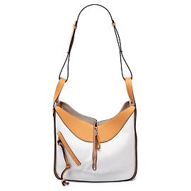 Bolsa Hammock LOEWE branca Medium Bicolor em couro de bezerro granulado Branco Fora de branco