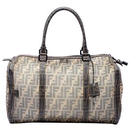 Borsa Boston Zucca in mesh marrone Fendi Large Marrone