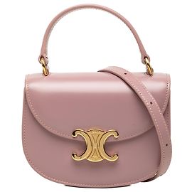 Céline Borsa Celine Clea Mini in pelle di vitello lucida rosa Rosa Altro