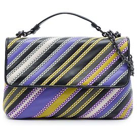 Bottega Veneta Bolsa Small Nappa Diagonal Stripe Roxa Roxo
