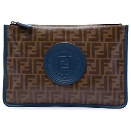 Fendi Brown Zucca Coated Canvas Clutch Other