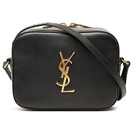 Bolsa de câmera Classic Monogram em couro de grão fino preto Saint Laurent Preto