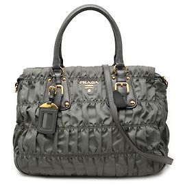 Bolsa Prada Gray Tessuto Gaufre Marrom
