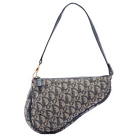Dior Blue Mini Diorissimo Canvas Saddle Pochette Blue Navy blue