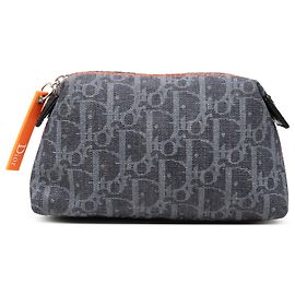 Dior Blue Oblique Denim Kosmetiktasche Blau