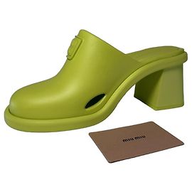 Miu Miu Soft Mules in Lime – Size 37 Green