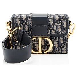 Dior Oblique 30 Montaigne Box Shoulder Bag Blue