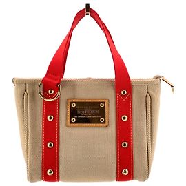 Bolsa de pano Louis Vuitton Antigua Marrom Bege