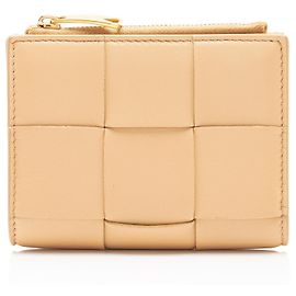 Cartera Compacta Maxi Intrecciato Bottega Veneta Castaño Beige