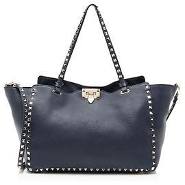 Valentino Garavani Tote Rockstud em couro Valentino Medium Azul