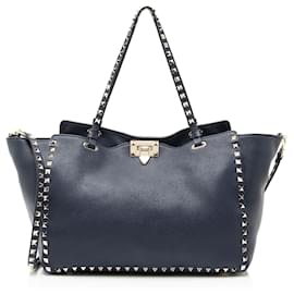 Valentino Garavani Cabas Rockstud en cuir Valentino Medium Bleu