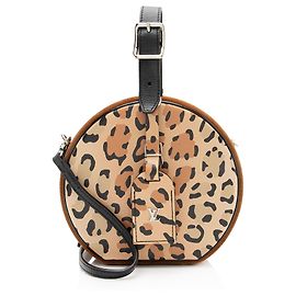 Bolsa de Ombro Louis Vuitton Reverse Monogram Leopard Petite Boite Chapeau Preto