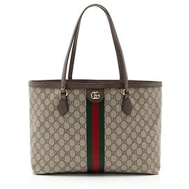 Cabas Large Shopping Ophidia GG Supreme Gucci Marron Beige