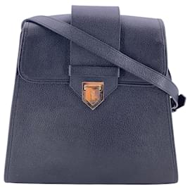 Yves Saint Laurent Vintage Leather Schultertasche Trapeze Schwarz