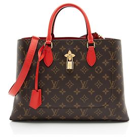 Tote em canvas Monogram com flores Louis Vuitton Marrom