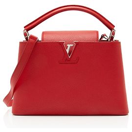 Louis Vuitton Taurillon Capucines PM Bag Red