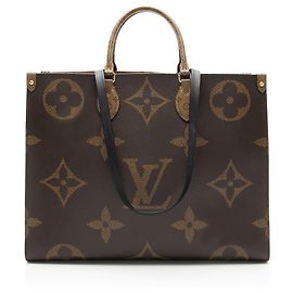 Tote Onthego GM em canvas Giant Monogram Louis Vuitton Marrom