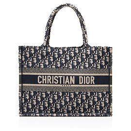 Dior Oblique Medium Book Tote Blau