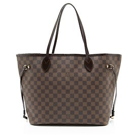 Louis Vuitton Damier Ebene Neverfull MM Tote Marrom
