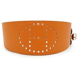 Hermès Cinto de couro Hermes Evelyne Laranja
