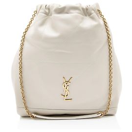 Saint Laurent Jamie 4.3 Pochon Schultertasche aus Lammleder Größe Medium Weiß