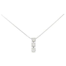 Autre Marque PT900 PT850 Diamond Necklace Silvery