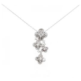 Autre Marque Colar Flower de Diamantes Au750 Prata