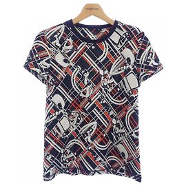Hermès Hermes EN DESORDRE ET CHAINES Cotton TShirt Black Red
