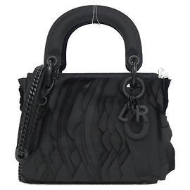 Christian Dior LADY DIOR MINI Nylon Bag Black White